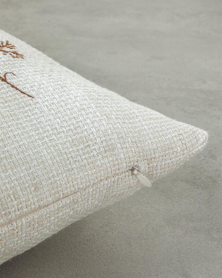 Serenita Nakışlı Dekoratif Kırlent 45x45 cm Ekru