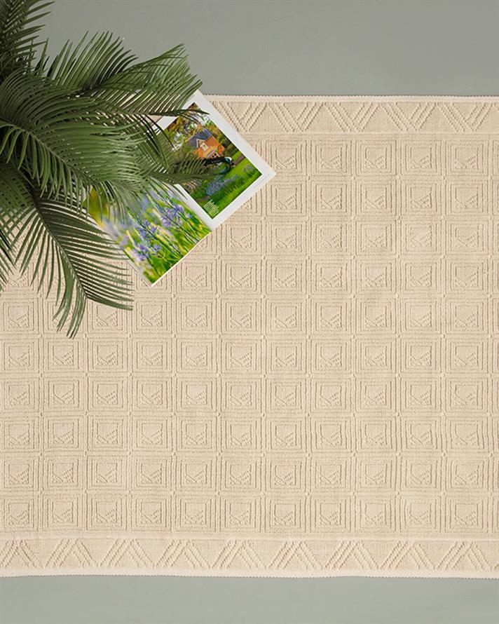 Shabby Pamuklu Kilim Krem