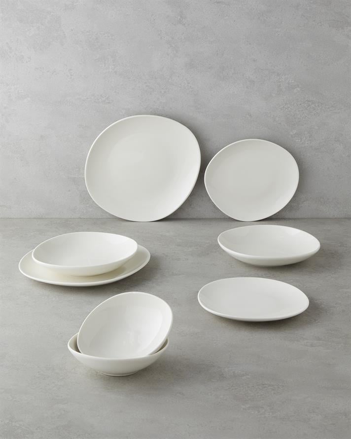 Shape Porselen Yemek Takımı 8 Parça 2 Kişilik Beyaz