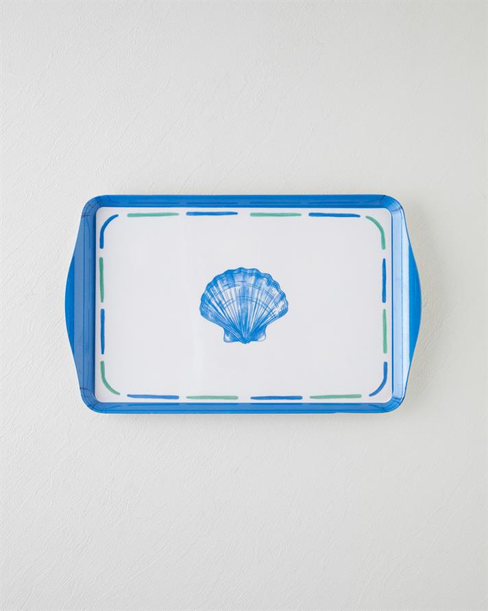 Shellwave Melamin Tepsi 24x39 Cm Mavi - Yeşil