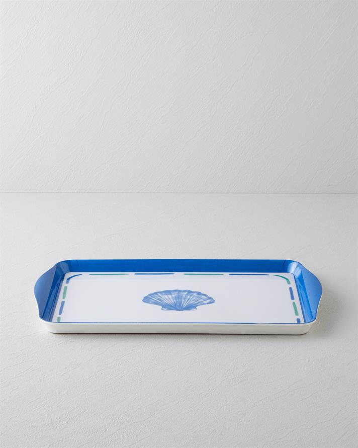 Shellwave Melamin Tepsi 24x39 Cm Mavi - Yeşil