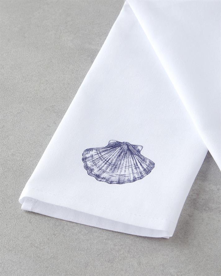 Shellwave Pamuk Kurulama Bezi 30x50 cm Beyaz - Mavi