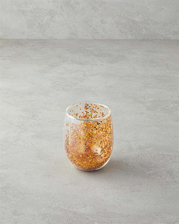 Shimmer Borosilikat Çift Cidarlı Bardak 400 ml Gold