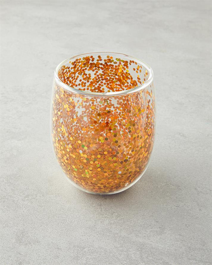 Shimmer Borosilikat Çift Cidarlı Bardak 400 ml Gold