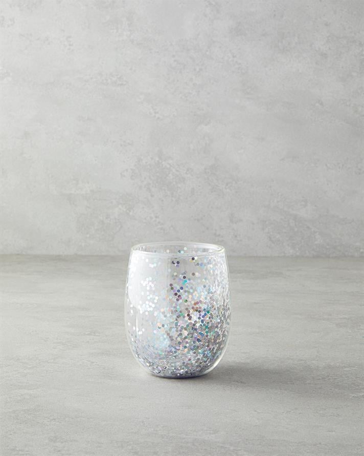 Shimmer Borosilikat Çift Cidarlı Bardak 400 ml Silver