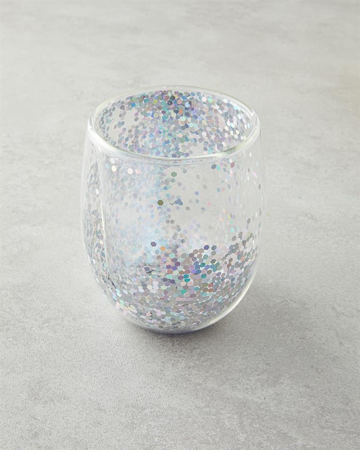 Shimmer Borosilikat Çift Cidarlı Bardak 400 ml Silver