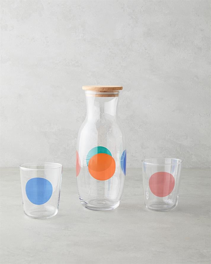 Shinea Cam 3 Parça Su Takımı 1000 ml + 315 ml Renkli