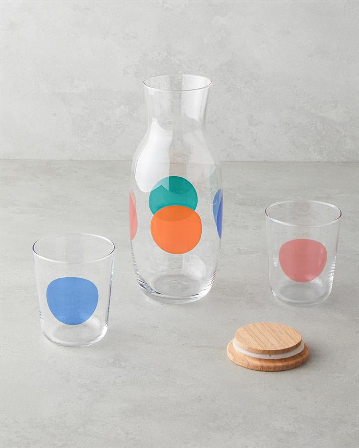 Shinea Cam 3 Parça Su Takımı 1000 ml + 315 ml Renkli