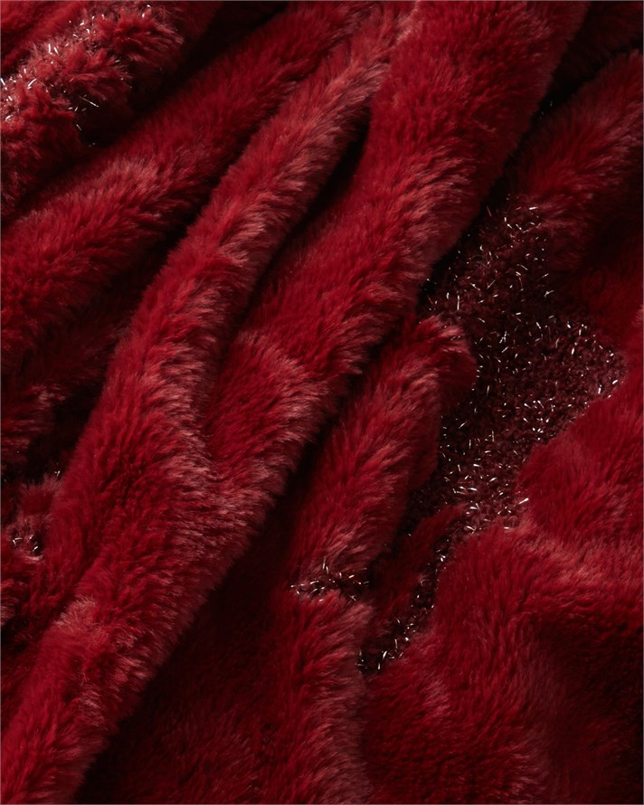 Shiny Deer Koltuk Şalı 120x160 cm Bordo