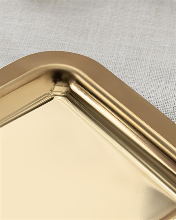 Shiny Metal Baton Sunum Tepsisi Gold