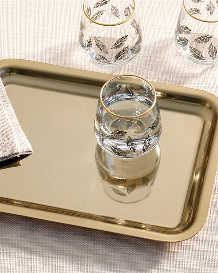 Shiny Metal Sunum Tepsisi Gold