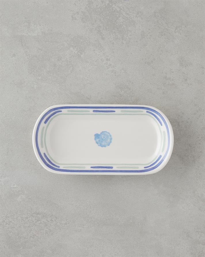 Shoreline Seramik Kayık Tabak 22 cm Mavi-yeşil