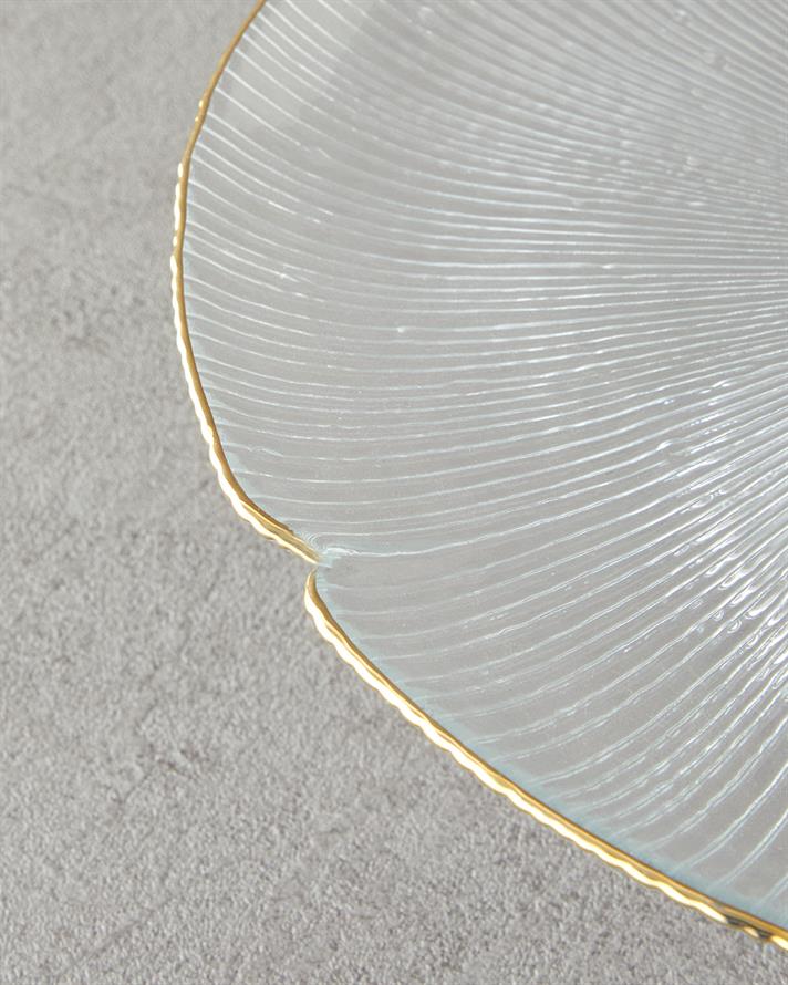 Siana Cam Kek Standı 28 cm Gold