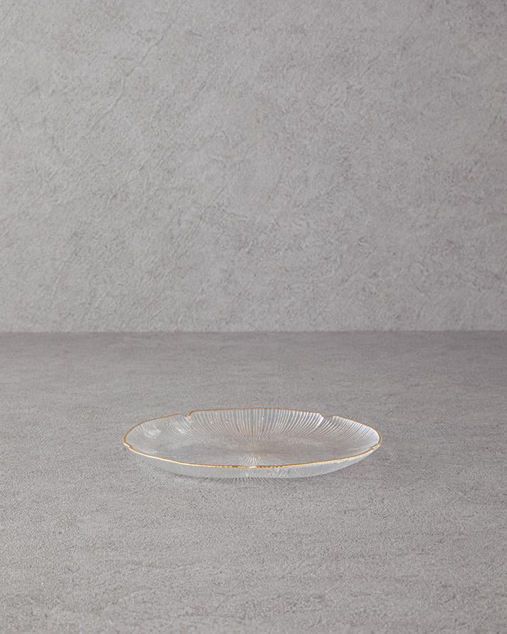 Siana Cam Pasta Tabağı 21 cm Gold