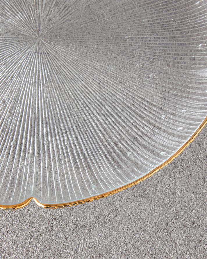 Siana Cam Servis Tabağı 28 cm Gold