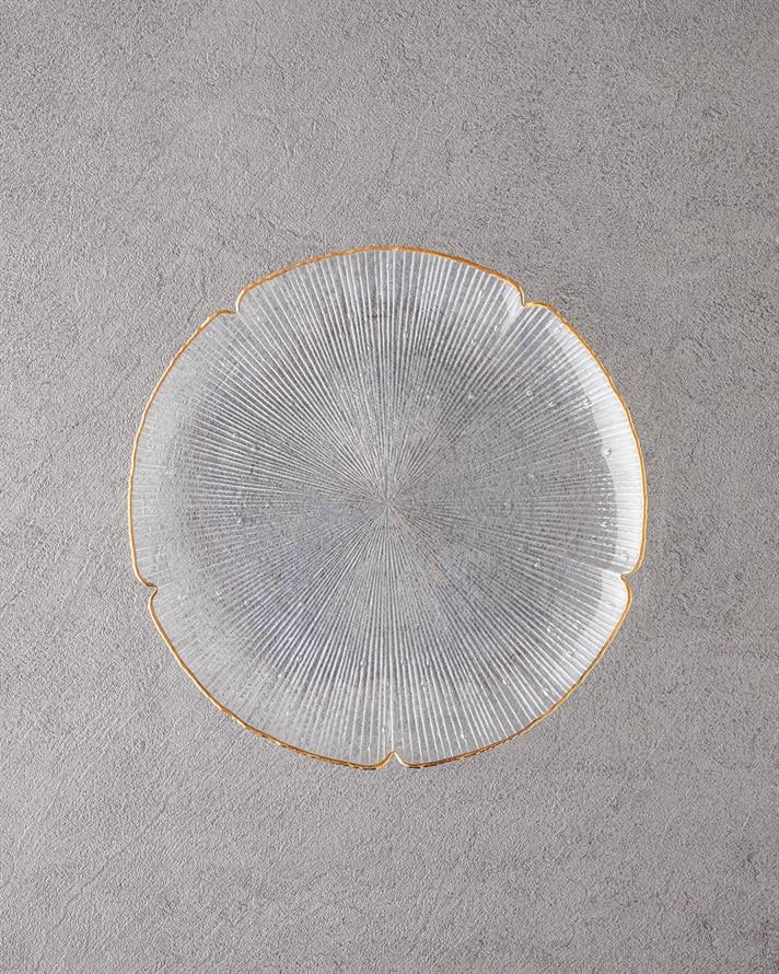 Siana Cam Servis Tabağı 28 cm Gold