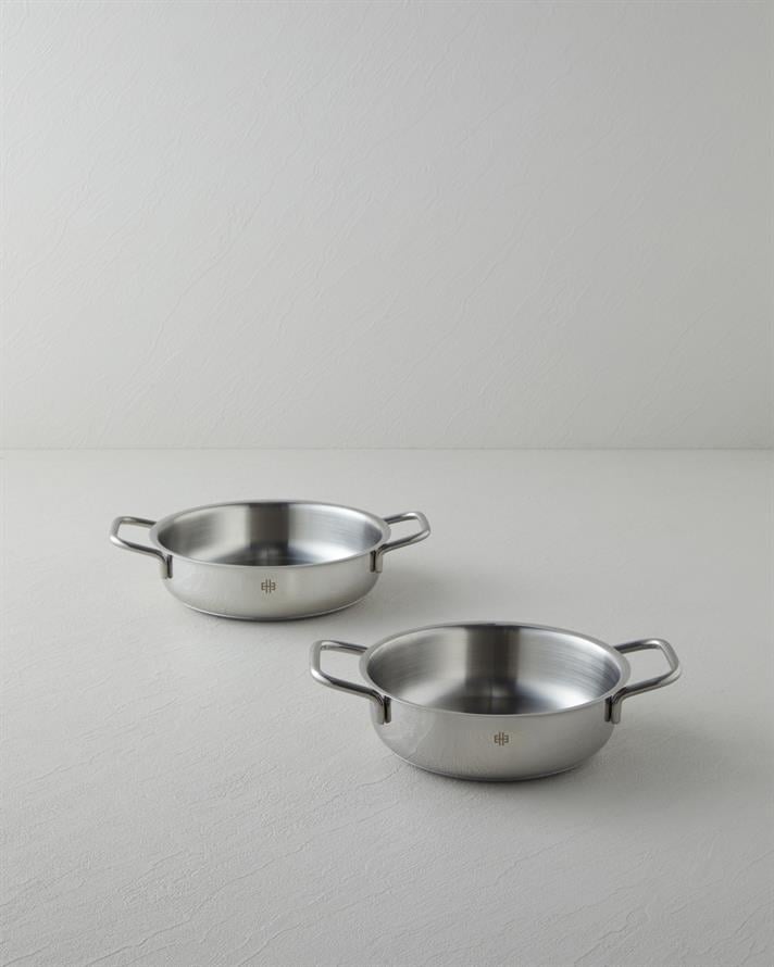 Siena Çelik 2li Kapaksız Sahan Seti 16-18 cm Silver