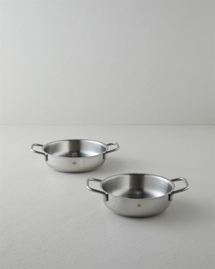 Siena Çelik 2li Kapaksız Sahan Seti 16-18 cm Silver