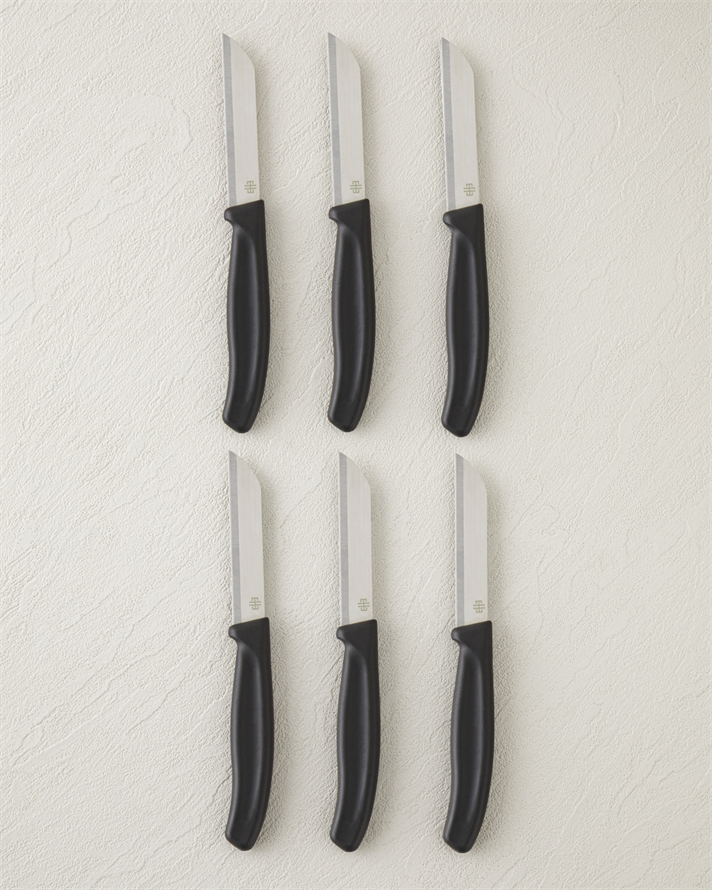 Silent Slash Paslanmaz Çelik 6lı Bıçak 9 cm Siyah