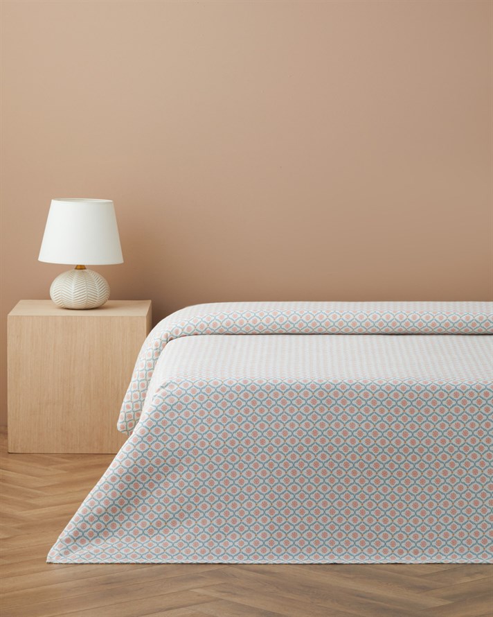 Silva Baskılı Pamuklu Çift Kişilik Pike 200x220 cm Pembe