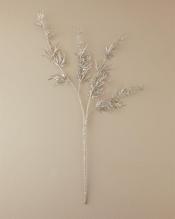 Silver Pine Stem Tek Dal Yapay Çiçek Beyaz