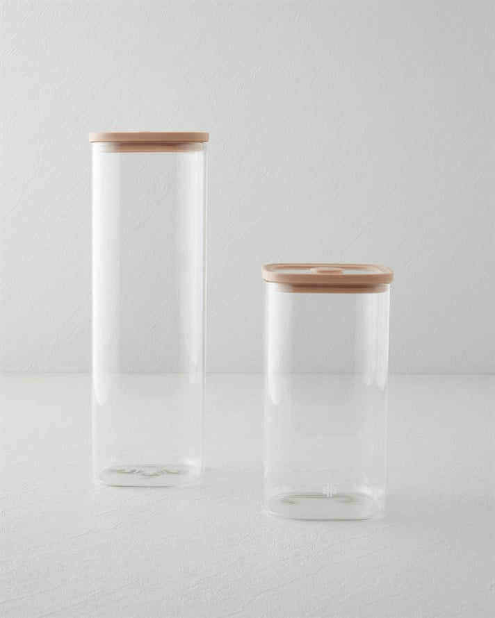 Simone Borosilikat Kavanoz 1000 ml Açık Pembe