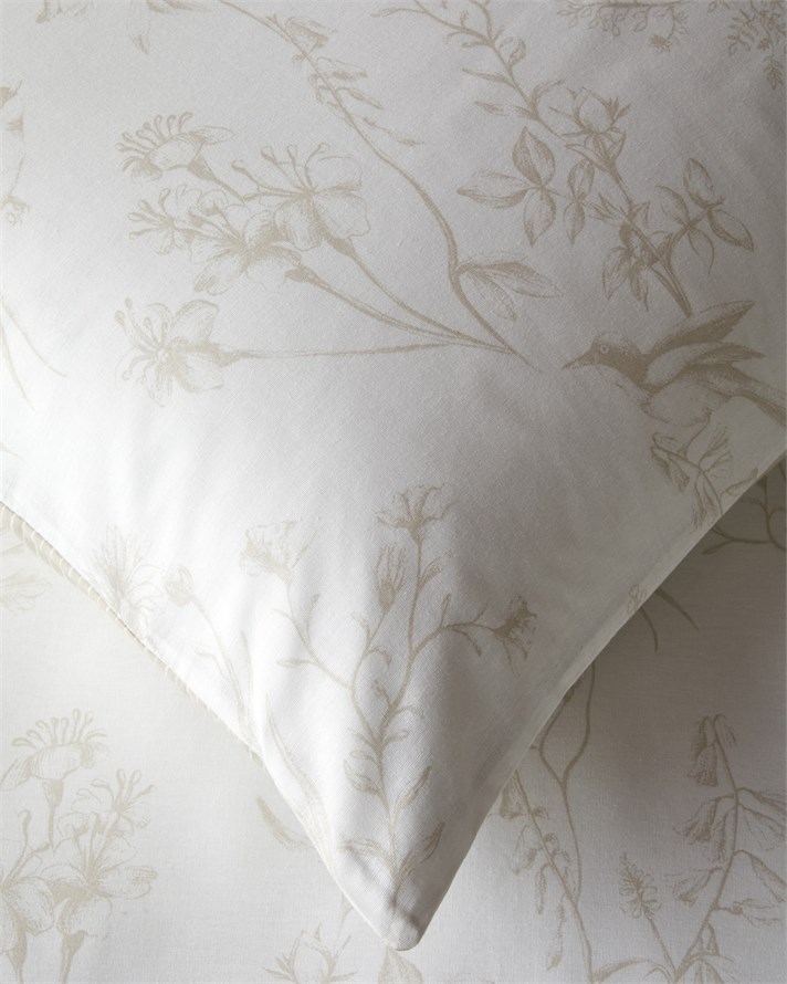 Simple Botanica Pamuk Çift Kişilik Çarşaflı Nevresim Takımı 200x220 cm Bej