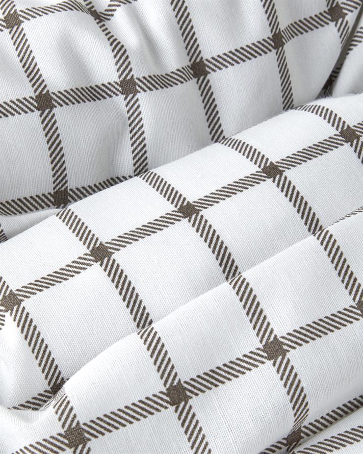 Simple Checks Kolay Ütülenir Çift Kişilik Çarşaflı Nevresim Takımı 200x220 cm Kahverengi