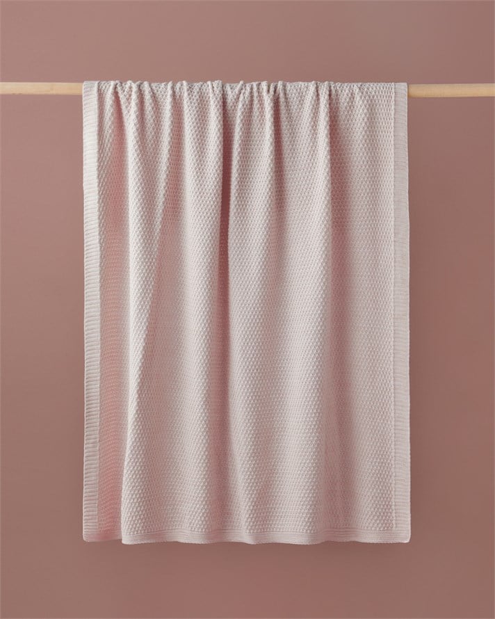 Simple White Koltuk Şalı 130x170 cm Pudra