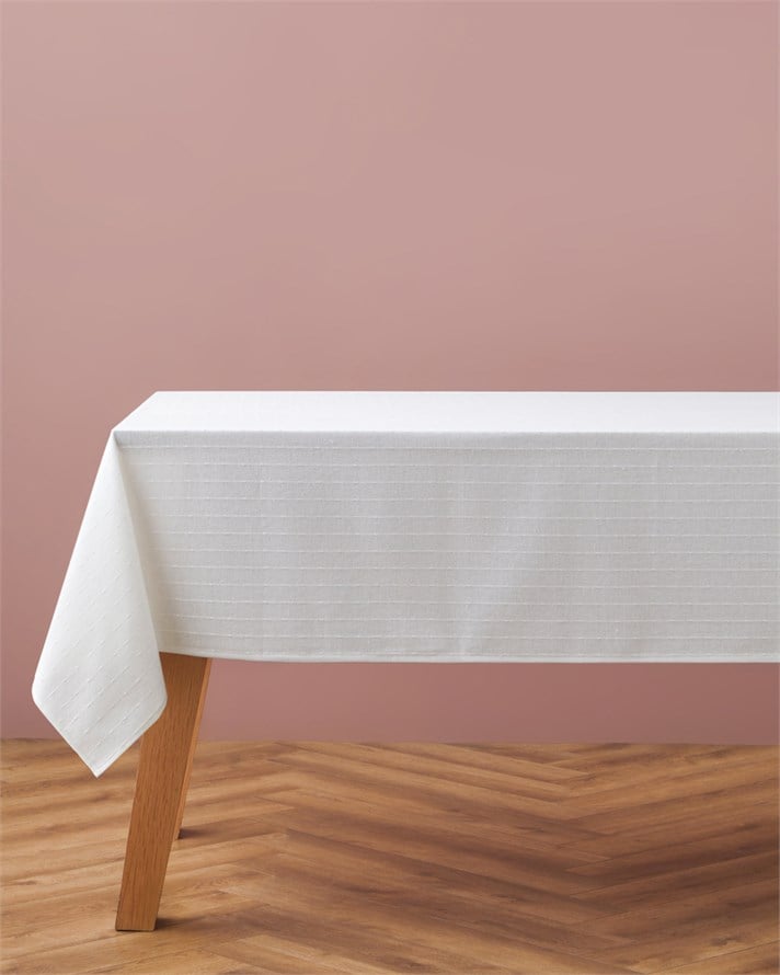 Simply Pamuk Polyester Masa Örtüsü 140x200 cm Krem