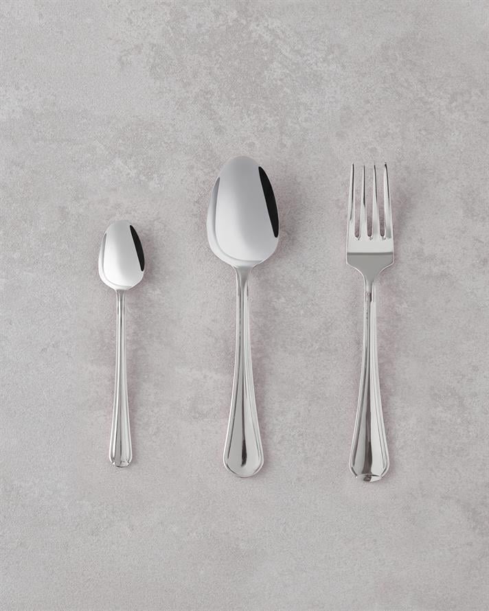 Sirius Paslanmaz Çelik Çatal Kaşık Bıçak Takımı 18 Parça 6 Kişilik Antik Silver