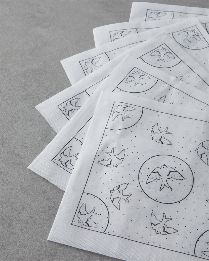 Skylith 20li Kağıt Peçete 33x33 cm Siyah - Beyaz