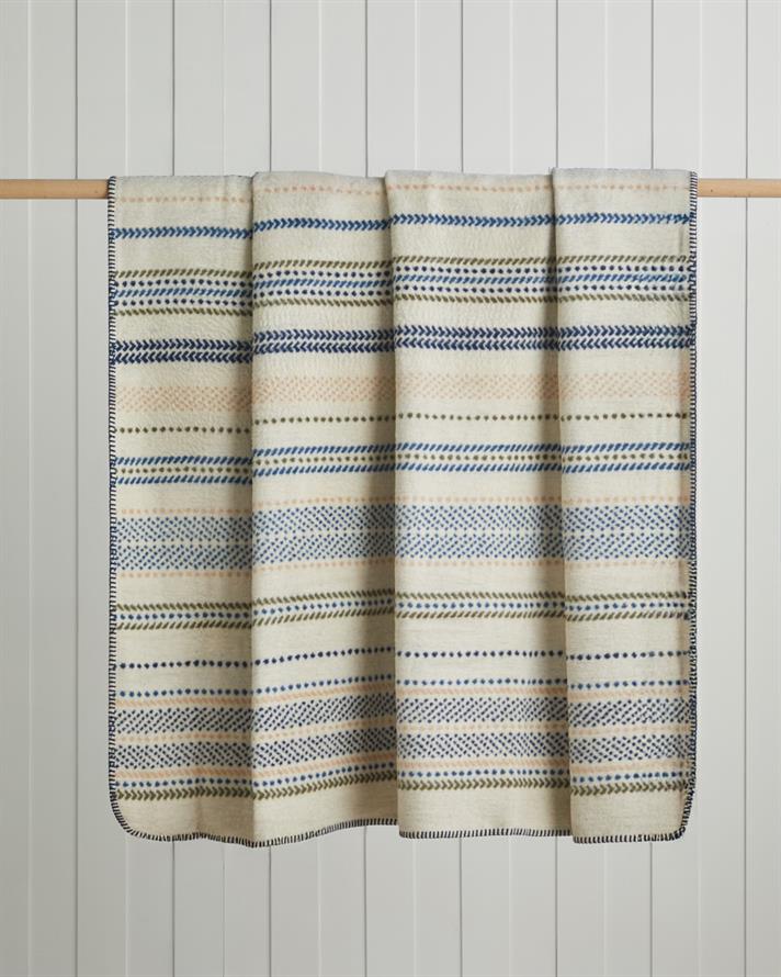 Smooth Stripes Pamuk Akrilik Tek Kişilik Battaniye 150x200 cm Bej