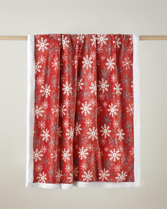 Snowland Koltuk Şalı 120x160 cm Kırmızı