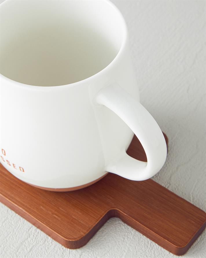 So Blessed New Bone China Bardak Altlıklı Kupa 450 ml Beyaz