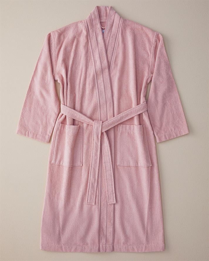 Soft %100 Pamuklu Bornoz Açık Pembe