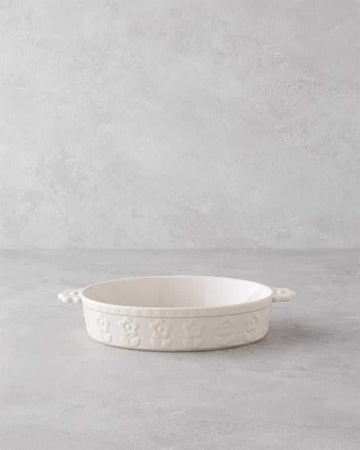 Soft Bloom Stoneware Fırın Kabı Krem