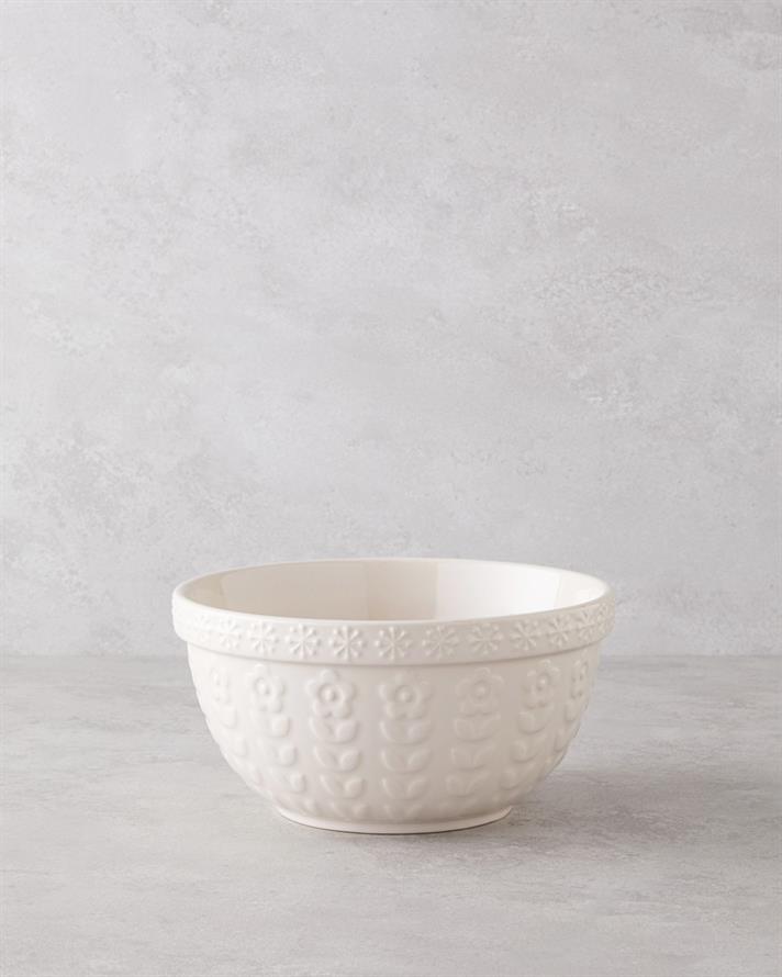 Soft Bloom Stoneware Karıştırma Kabı 23 cm Krem