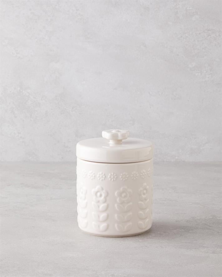 Soft Bloom Stoneware Kavanoz Krem