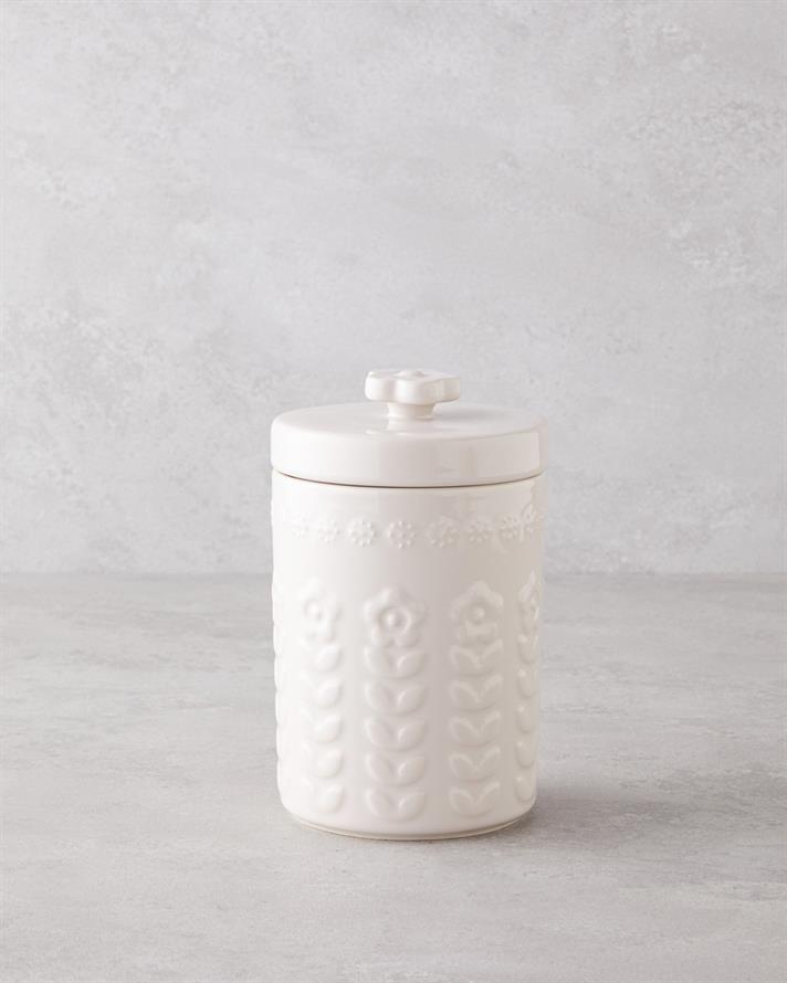 Soft Bloom Stoneware Kavanoz Krem