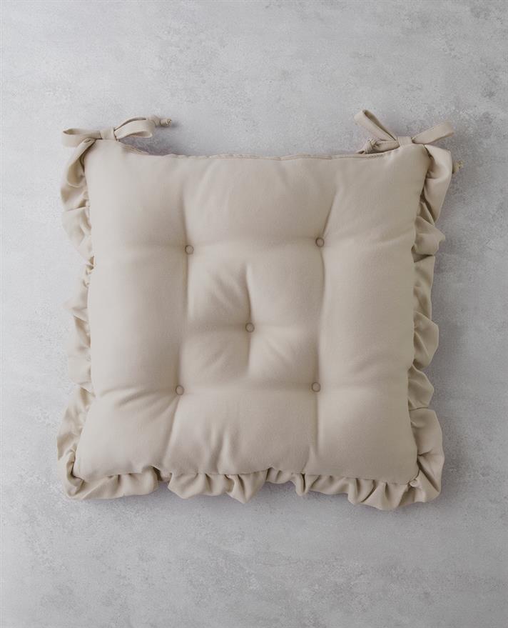 Soft Cozy Sandalye Minderi 40x40 cm Bej