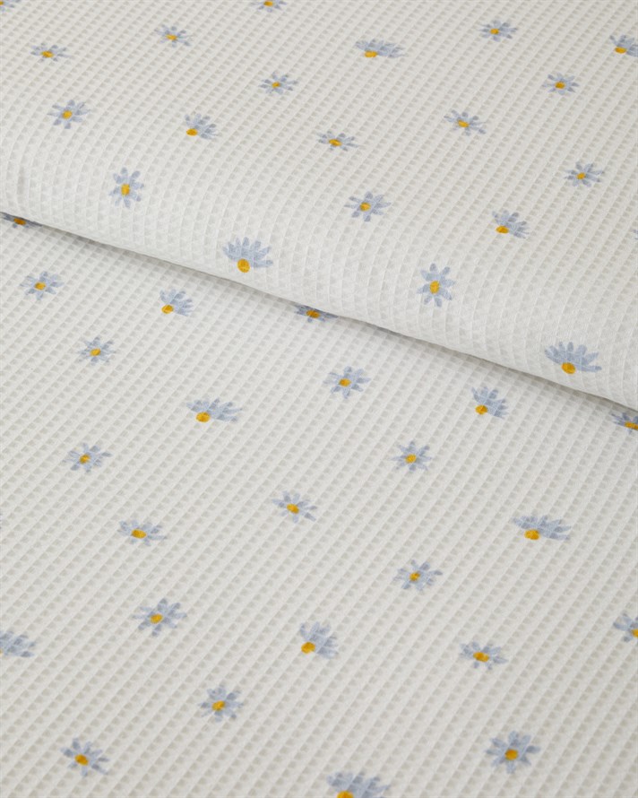 Soft Daisy Çift Kişilik Pike 200x220 cm Mavi