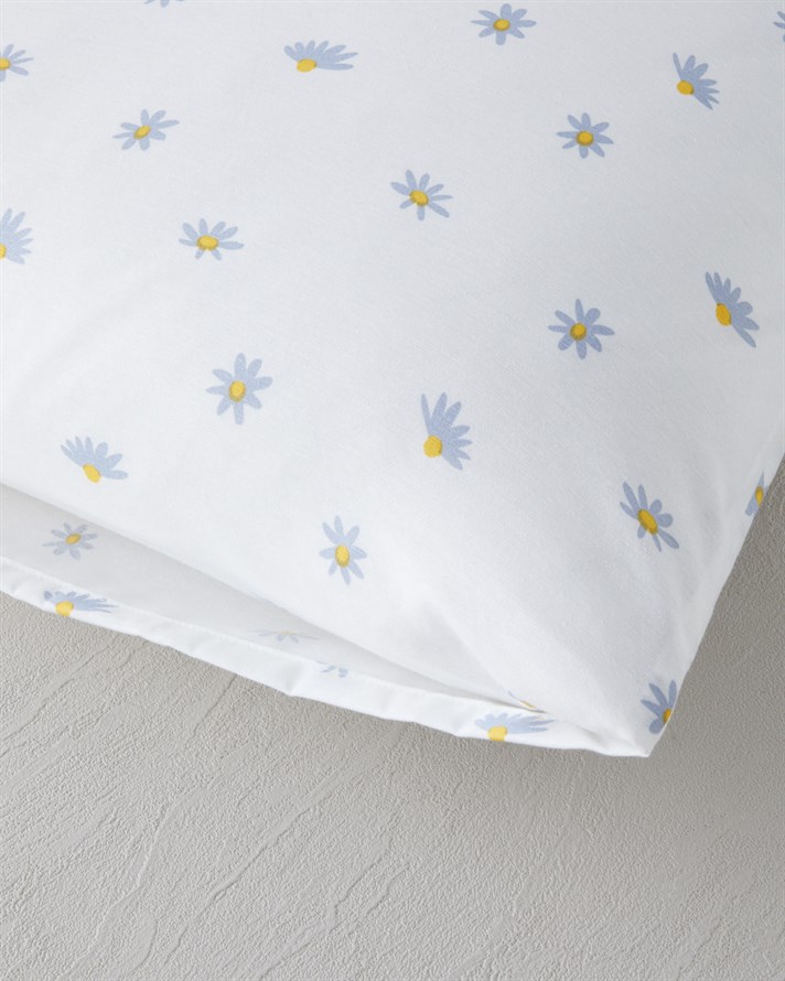 Soft Daisy Kolay Ütülenir 2li Yastık Kılıfı 50x70 cm Mavi