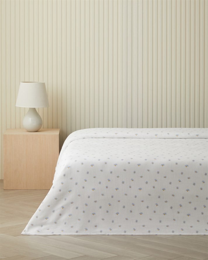 Soft Daisy Tek Kişilik Pike 150x220 cm Mavi