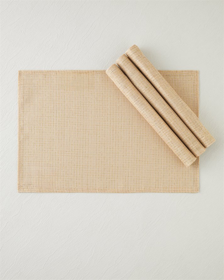 Soft glow Polyester 4lü Amerikan Servis 30x45 cm Gold