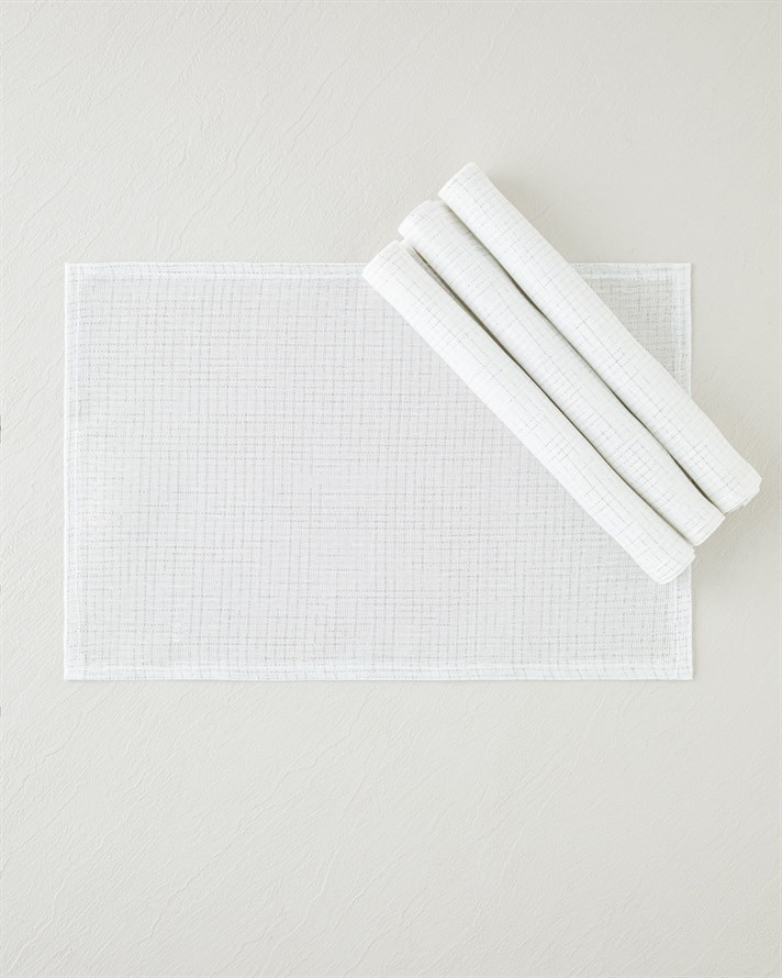 Soft glow Polyester 4lü Amerikan Servis 30x45 cm Beyaz