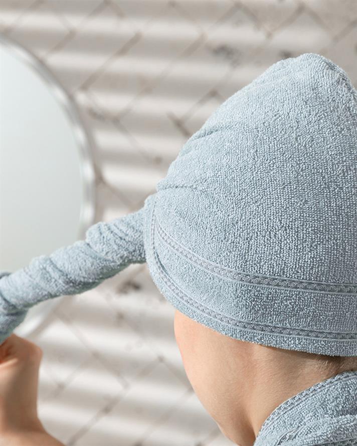 Soft Pamuklu Saç Bonesi Açık Mavi