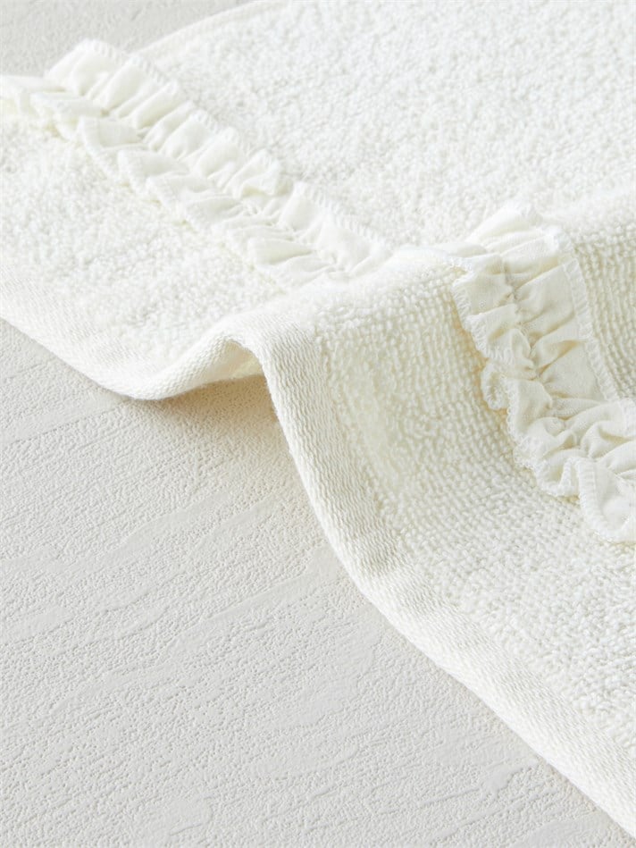 Soft Ruffle Pamuk 3lü Havlu Seti 30x40 cm Fildişi