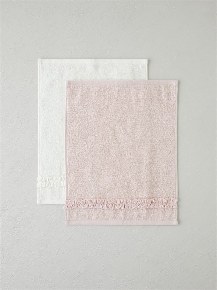 Soft Ruffle Pamuk 3lü Havlu Seti 30x40 cm Fildişi