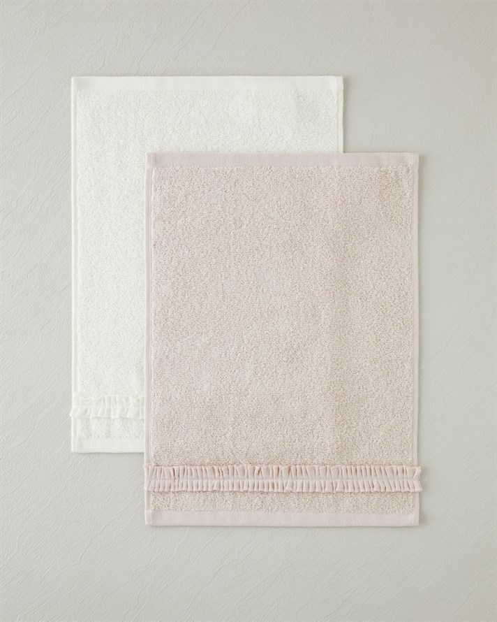 Soft Ruffle Pamuk El Havlusu 30x40 cm Pudra